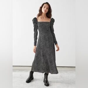 & Other Stories Square Neck Midi Dress